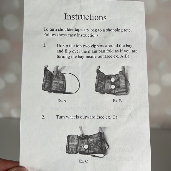 KORET Tapestry Bag/Shopping Tote w Wheels NEW - Picture 5 of 6